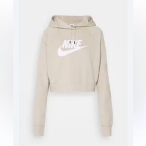 Nike Women's Beige Cropped Hoodie